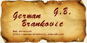 German Branković vizit kartica
